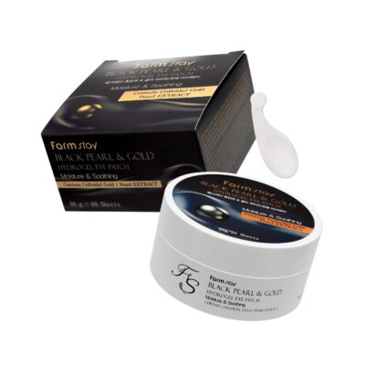 FARMSTAY BLACK PEARL & GOLD HYDROGEL EYE PATCH