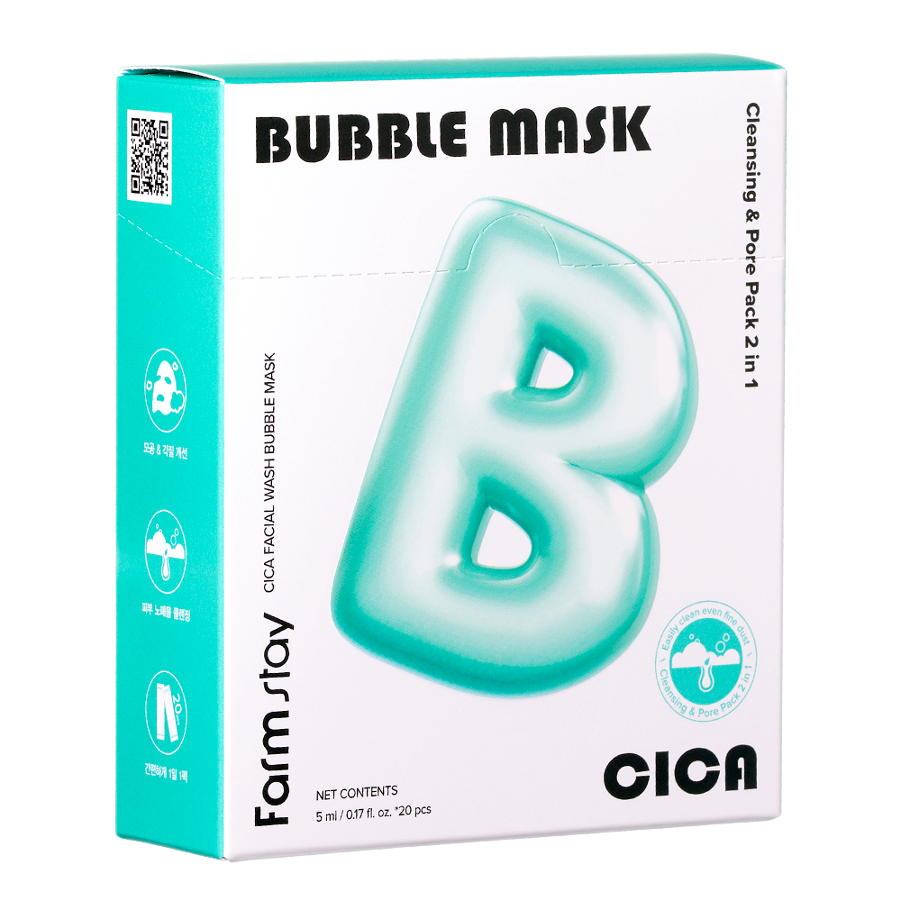 FARMSTAY CICA FACIAL WASH BUBBLE MASK