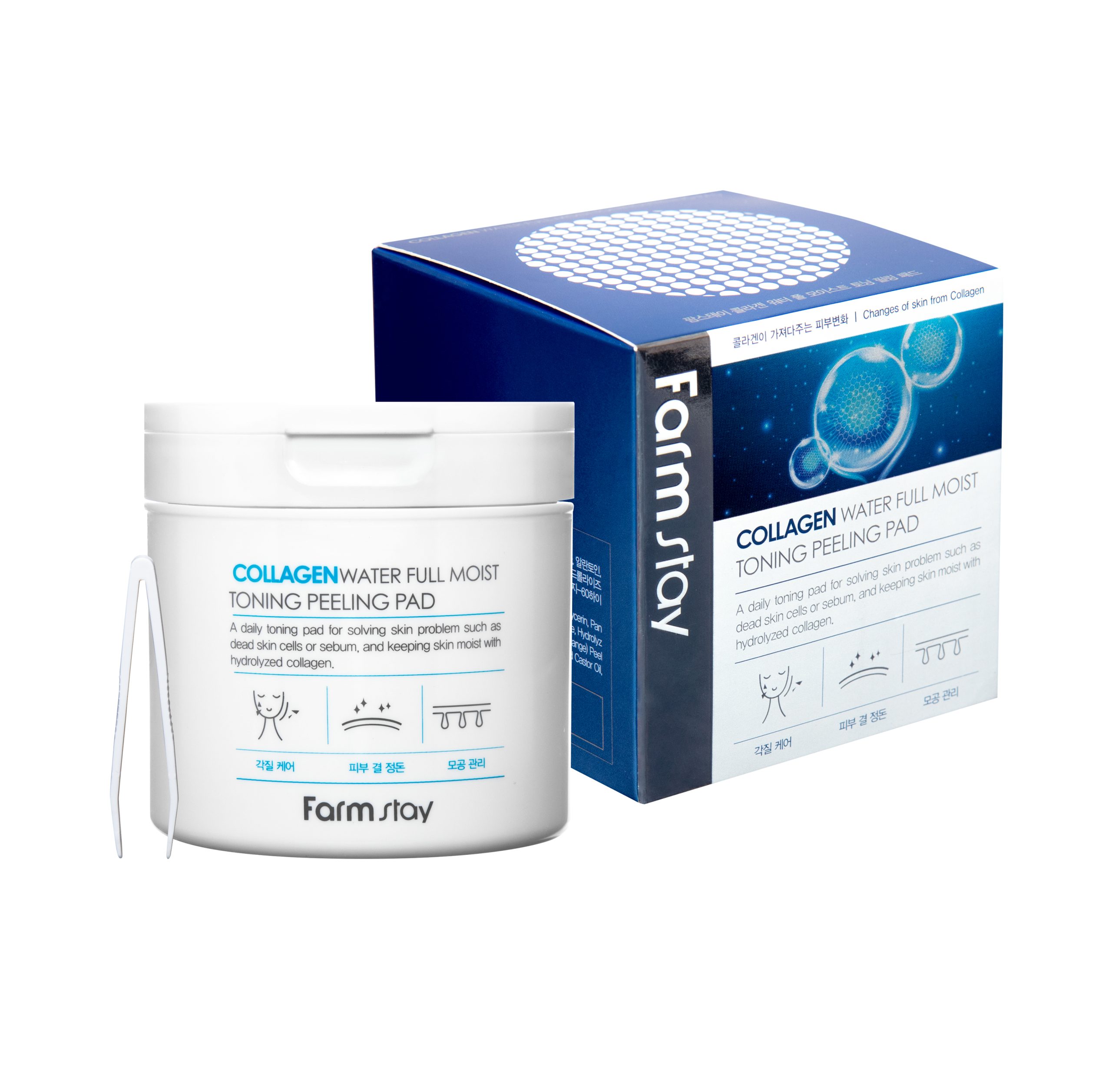 FARMSTAY COLLAGEN WATER FULL MOIST TONING PEELING PAD